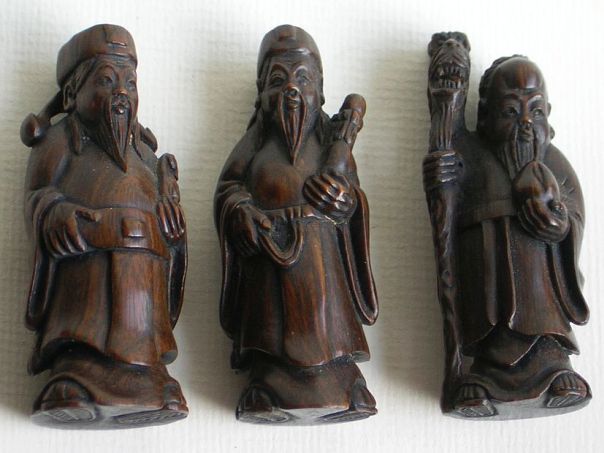 Three contemporary netsuke  of the Star Gods – (4605)